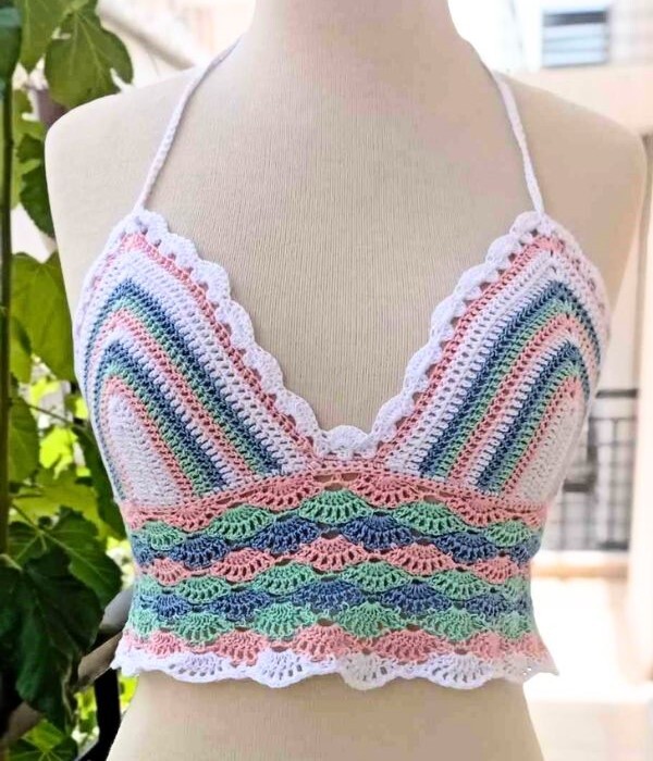 Maya Summer Crop Top Crochet Pattern Trendy Fun Design